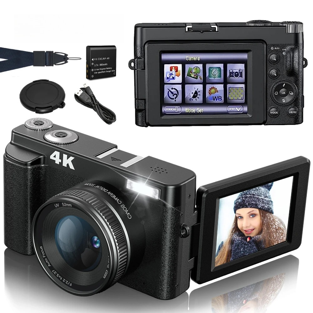 Beauty Makeup News - Caméra compacte de vlogging 4K 48MP,