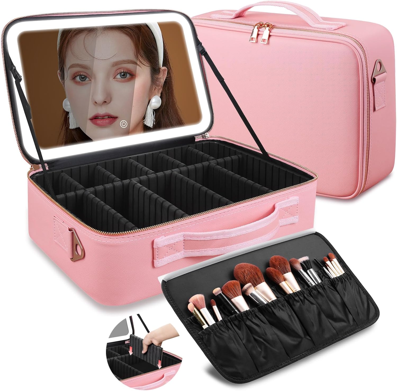 Beauty Makeup Vanity - Trousse de maquillage grande capacité 15''x11''