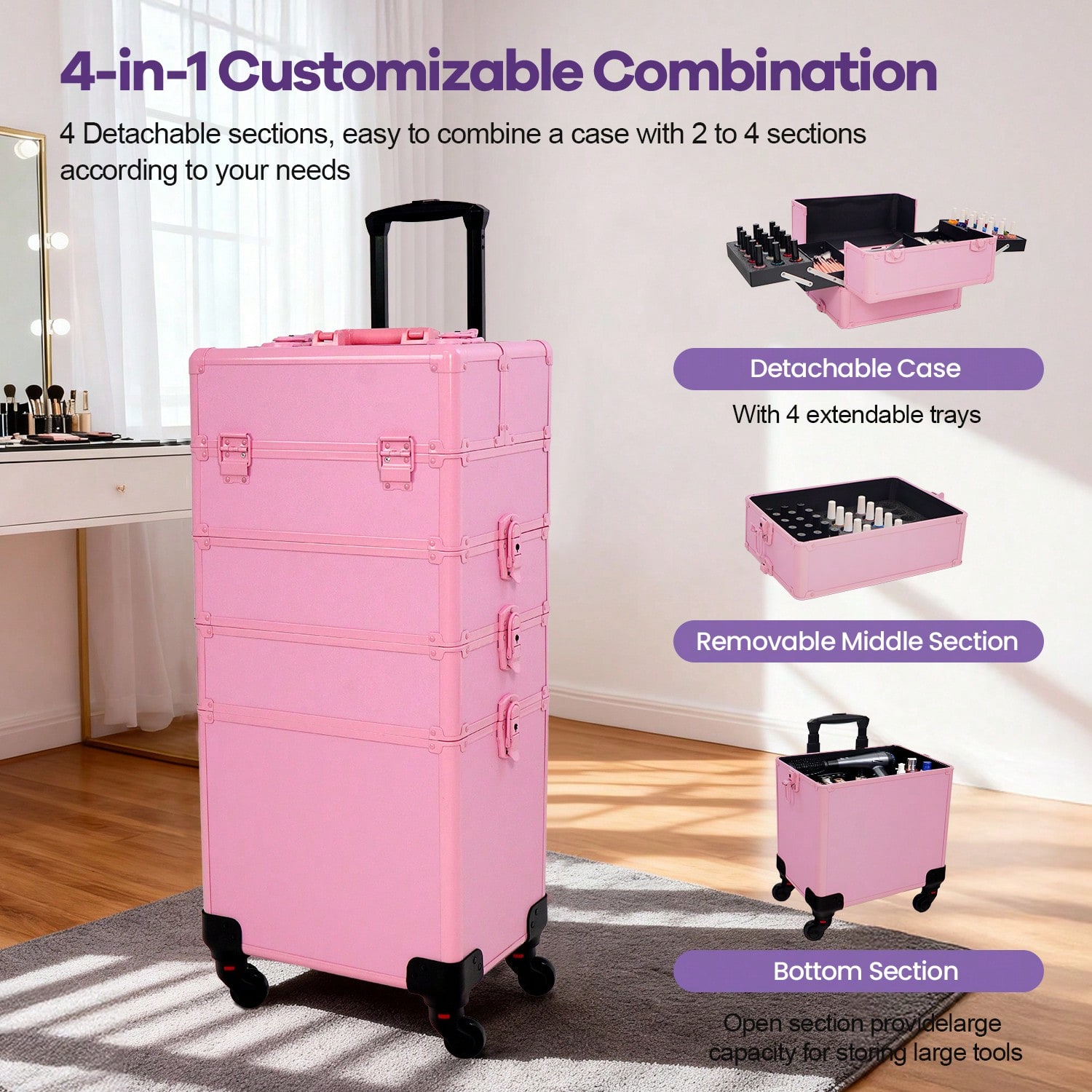 Valise de maquillage à roulett - Beauty Makeup Vanity avis et prix