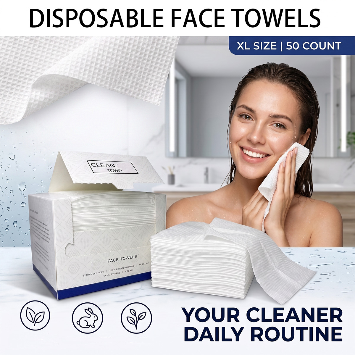 50 pièces/boîte, serviettes je - Beauty Makeup Vanity avis et prix